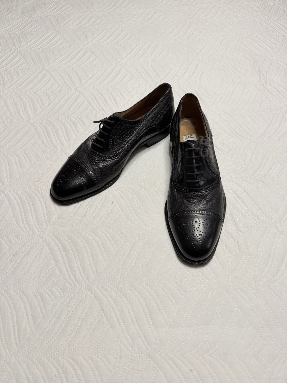 Moresch, Italy men’s Black Leather Oxford Dress Shoes. Size 11.5